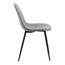 Wyld Haus Set Of 4 Venice Light Grey Fabric Dining Chairs With Black Steel Legs - thumbnail 4