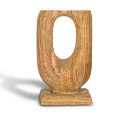 Solid Wood Table Lamp With Fabric Shade Natural Finish Organic Cut Out Base For Living Room Or Bedroom - thumbnail 4