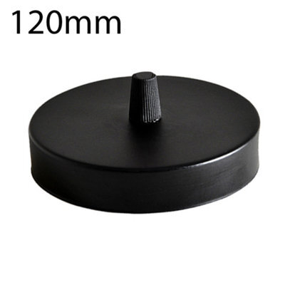 Black Ceiling Rose Light Fitting 120mm Metal Round Single Outlet Cover Plate Canopy With Accessories For Chandeliers And Wall Lamp - image 1