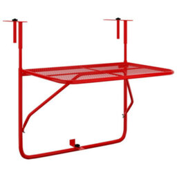 Berkfield Balcony Table Red 60X40 Cm Steel - thumbnail 2
