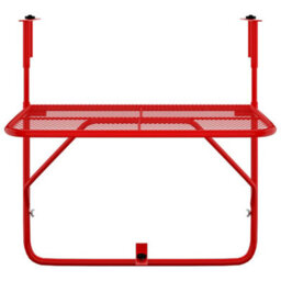 Berkfield Balcony Table Red 60X40 Cm Steel - thumbnail 3