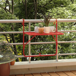 Berkfield Balcony Table Red 60X40 Cm Steel - thumbnail 1