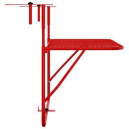 Berkfield Balcony Table Red 60X40 Cm Steel - thumbnail 4
