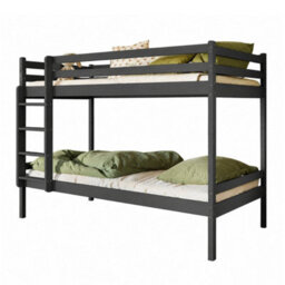 Arte Nico Graphite Wooden Bunk Bed With Storage 90 X 200Cm - With 2 Foam Bonnell Mattresses - thumbnail 1