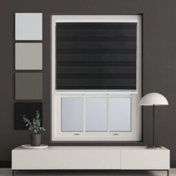 Furnished Day And Night Roller Blinds - Black Striped Roller Shades For Windows And Doors (W)110Cm (L)165Cm - thumbnail 2