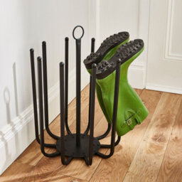 House Of Home 5 Pair Black Round Boot Shoe Rack Welly Holder Stand Storage Organiser - thumbnail 1