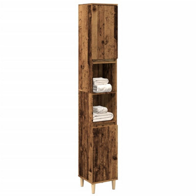 Berkfield Bathroom Cabinet Old Wood 30X30X190 Cm Engineered Wood - image 1
