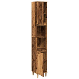 Berkfield Bathroom Cabinet Old Wood 30X30X190 Cm Engineered Wood - thumbnail 5
