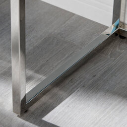 Furniturebox Kylo Rectangular White Marble Effect And Silver Chrome Console Table With Metal U Shape Legs Modern Living Room Hallway Style - thumbnail 4