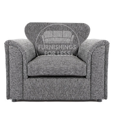 Furnishings For Less UK Byron Dundee Chenille Fabric Single Seater Armchair Light Grey - image 1
