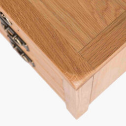 Surrey Oak Bedside Table - Fully Assembled 3 Drawer Cabinet - By Roseland Furniture - thumbnail 8