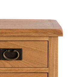 Surrey Oak Bedside Table - Fully Assembled 3 Drawer Cabinet - By Roseland Furniture - thumbnail 5