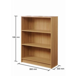 Timber Art Design 3 Tier Bookcase Wide Display Shelving Storage Unit Wood Furniture Oak - thumbnail 4