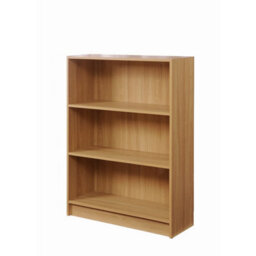 Timber Art Design 3 Tier Bookcase Wide Display Shelving Storage Unit Wood Furniture Oak - thumbnail 1