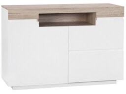 Wyld And Coco Luxe Sideboard White With Light Wood Veneer, 75 X 110 X 40 Cm, 2 Drawers + Cabinet - thumbnail 3