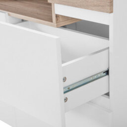 Wyld And Coco Luxe Sideboard White With Light Wood Veneer, 75 X 110 X 40 Cm, 2 Drawers + Cabinet - thumbnail 7