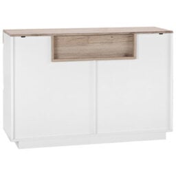 Wyld And Coco Luxe Sideboard White With Light Wood Veneer, 75 X 110 X 40 Cm, 2 Drawers + Cabinet - thumbnail 1