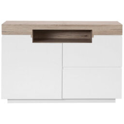 Wyld And Coco Luxe Sideboard White With Light Wood Veneer, 75 X 110 X 40 Cm, 2 Drawers + Cabinet - thumbnail 5