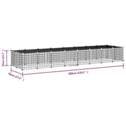 Walplus 36-Panel Pet Cage With Door Black 35X35 Cm Steel - thumbnail 4
