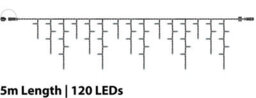 Eagle Connect Icicle Lights 60/40/20 Drop Black 5M/120 Led Warm White 10% - thumbnail 2