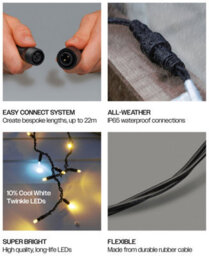 Eagle Connect Icicle Lights 60/40/20 Drop Black 5M/120 Led Warm White 10% - thumbnail 6