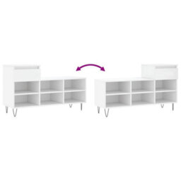 Berkfield Shoe Cabinet White 102X36X60 Cm Engineered Wood - thumbnail 9