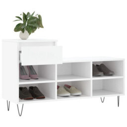 Berkfield Shoe Cabinet White 102X36X60 Cm Engineered Wood - thumbnail 4