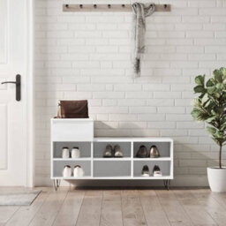Berkfield Shoe Cabinet White 102X36X60 Cm Engineered Wood - thumbnail 1