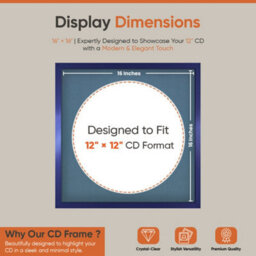 "16X16"" Purple Sleek Vinyl Record Frame With Pompadour Mount For 12 Inch Lp Disc - Ak Frames" - thumbnail 2