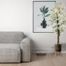 Pegdev - Pdl - 150Cm Artificial White Cherry Blossom Tree With Elephant Composite Planter Fibreglass Rustic Style, Indoor/ Outdoor - thumbnail 3