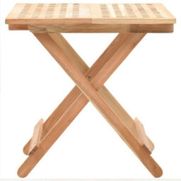 Berkfield Foldable Side Table Solid Walnut Wood 50X50X49 Cm - thumbnail 3