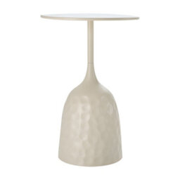 Living And Home Modern Cream White Metal Side Table, 39Cm Dia. X 60Cm H - thumbnail 4