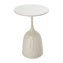 Living And Home Modern Cream White Metal Side Table, 39Cm Dia. X 60Cm H - thumbnail 3