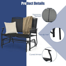 Costway 2-Person Patio Swing Glider Bench Outdoor Glider Loveseat Chair Garden - thumbnail 7