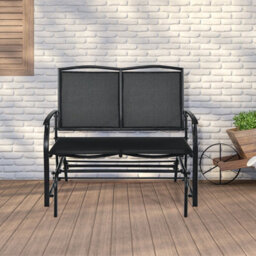 Costway 2-Person Patio Swing Glider Bench Outdoor Glider Loveseat Chair Garden - thumbnail 4