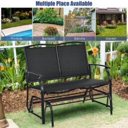 Costway 2-Person Patio Swing Glider Bench Outdoor Glider Loveseat Chair Garden - thumbnail 5