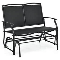 Costway 2-Person Patio Swing Glider Bench Outdoor Glider Loveseat Chair Garden - thumbnail 1