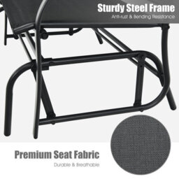 Costway 2-Person Patio Swing Glider Bench Outdoor Glider Loveseat Chair Garden - thumbnail 8