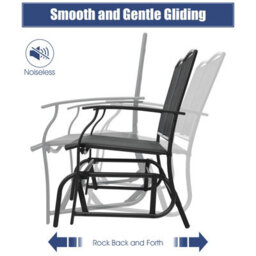 Costway 2-Person Patio Swing Glider Bench Outdoor Glider Loveseat Chair Garden - thumbnail 9
