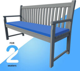 istyle mode 2 Seater Garden Bench Cushion Seatpad Indoor & Outdoor Use - Royal Blue - thumbnail 3