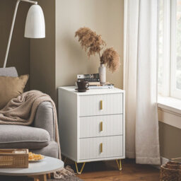 Sobuy Fbt115-L-W, Bedside Table Bedside Cabinet Nightstand With 3 Drawers, Side Table  Chest Of Drawers For Bedroom, White - thumbnail 2