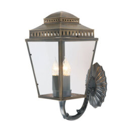 Elegant Outdoor Ip44 Aged Brass 3 Bulb Wall Light With Led E14 Socket