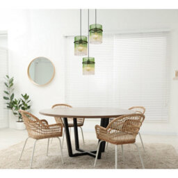 Luminosa Lighting Luminosa Gorley Cluster Pendant Ceiling Light Matt Black Green Glass Shade 3X E27 - thumbnail 5