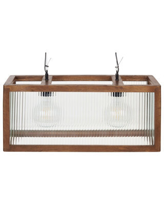 Wyld And Coco Handmade Mango Wood And Glass Pendant Lamp, Boho-Industrial, W65 X D25 X H151 Cm - image 1