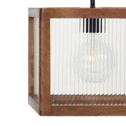 Wyld And Coco Handmade Mango Wood And Glass Pendant Lamp, Boho-Industrial, W65 X D25 X H151 Cm - thumbnail 6