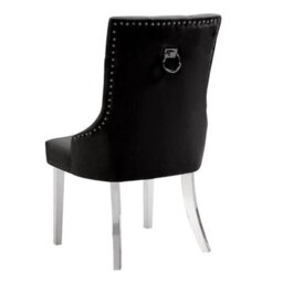 Furniture in Fashion Imperial Black Velvet Button Back Dining Chairs In Pair - thumbnail 5