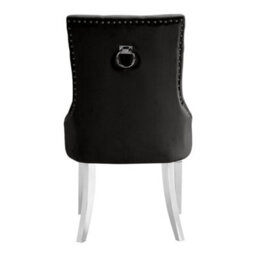 Furniture in Fashion Imperial Black Velvet Button Back Dining Chairs In Pair - thumbnail 6