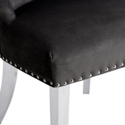 Furniture in Fashion Imperial Black Velvet Button Back Dining Chairs In Pair - thumbnail 8