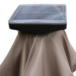 Sundaze 2.7M Taupe Garden  Parasol Umbrella With Solar Led Lights And Crank Tilt Function Outdoor Patio - thumbnail 6