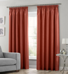 Intimates Copper Faux Silk Pencil Pleat Curtains 66In Width X 72In Drop